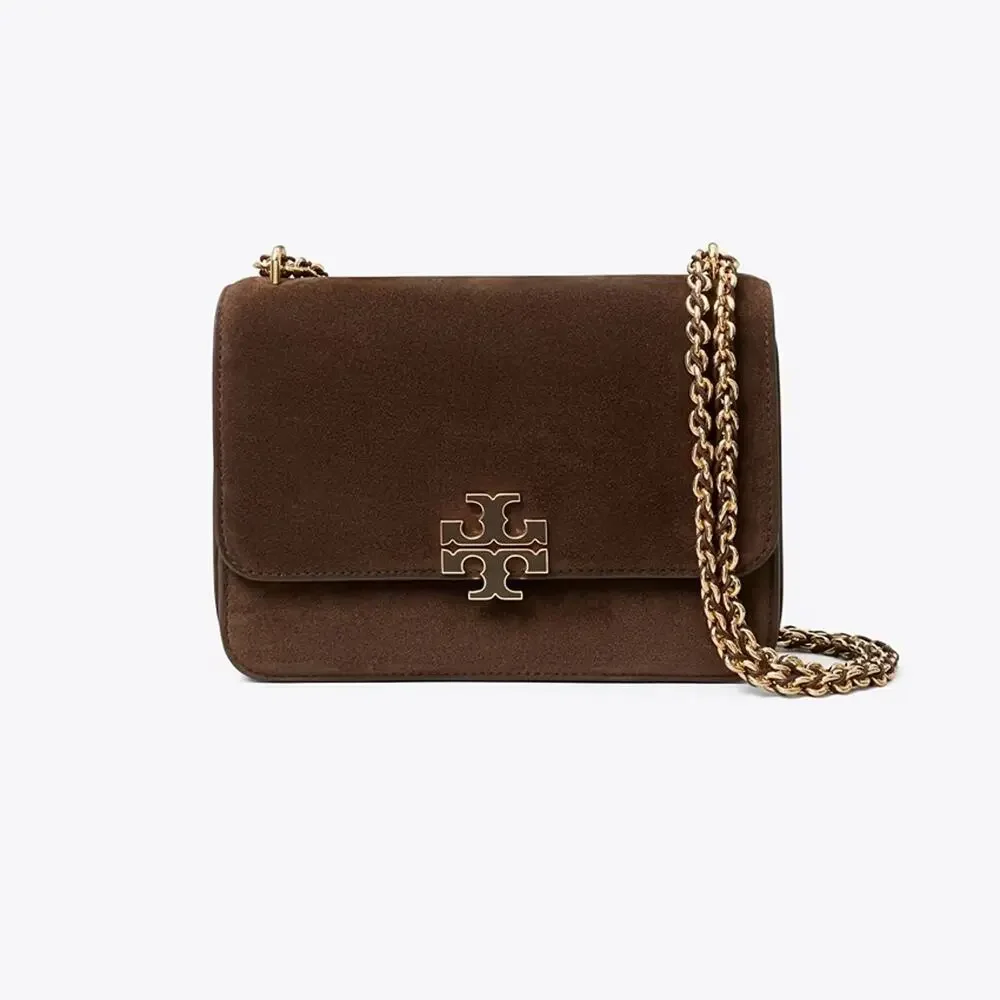 NEW‼️Tory Burch Britten Suede Small Shoulder Bag 180221 $650 Dark Cocoa